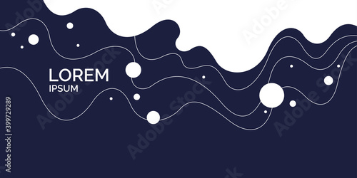 Poster with dynamic waves. Vector illustration in minimal style. Abstract background.