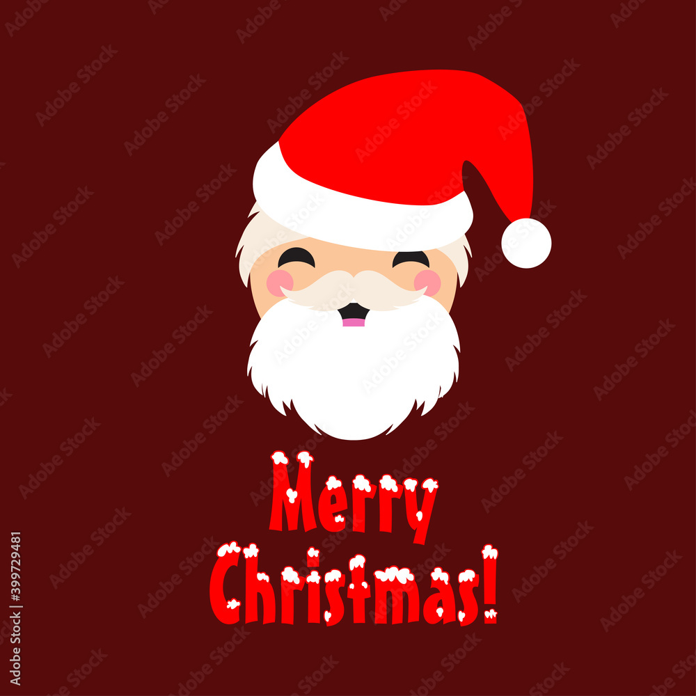 Emotions of a cheerful Santa Claus. Cartoon face on a dark red background. Merry Christmas and Happy New Year! Vector illustration for web design or print. Emotions of a cheerful Santa Claus. Cartoon face on a dark red background. Merry Christmas and Happy New Year! Vector illustration for web design or print.