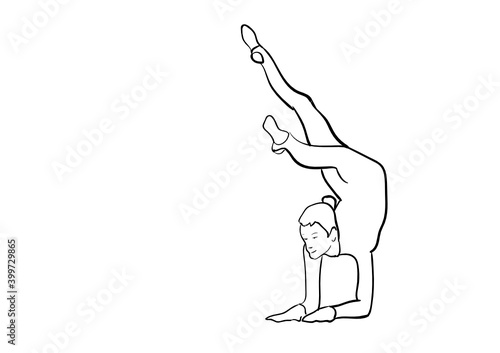 silhouette of a sportswoman doing silhouette of a sportswoman doing gymnastics