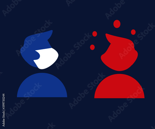  illustration for someone wearing a mask and not