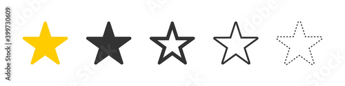 Star vector icons. Stars collection. Golden and Black set of Stars, isolated. Star icon. Vector illustration