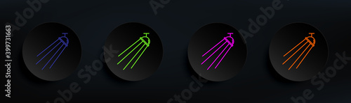 ceiling spotlight dark badge color set. Simple thin line, outline vector of spotlight icons for ui and ux, website or mobile application