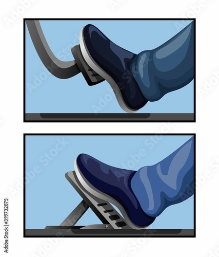Gas Pedal car model comparison symbol automotive mechanical element concept illustration vector