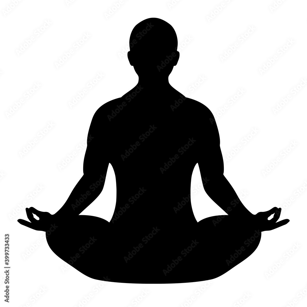© Arcady - Meditating man vector silhouette, lotus pose