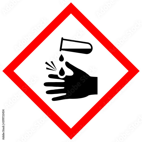 Corrosive acid safety vector sign