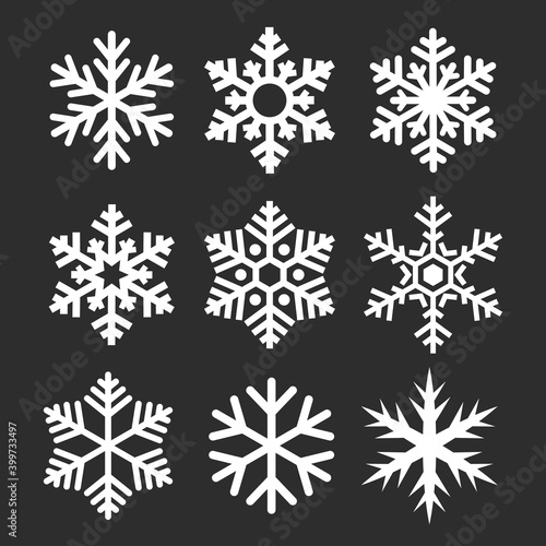 Vector snowflake icon, snow flakes collection