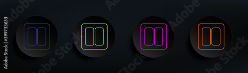 light switch dark badge color set. Simple thin line, outline vector of appliances icons for ui and ux, website or mobile application