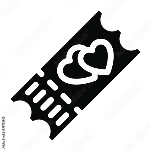 
Love tickets glyph icon editable 
