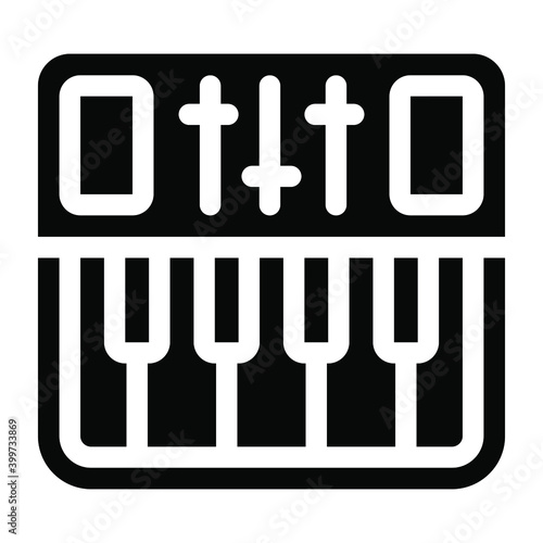 
Music daw interface, glyph icon of mixer 
