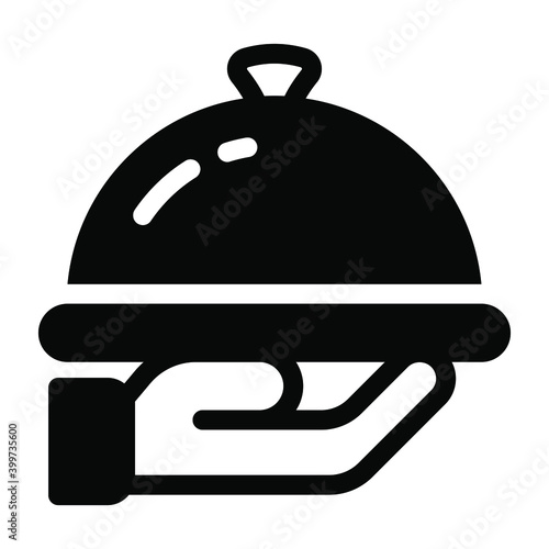 
Cloche, food service solid icon design
