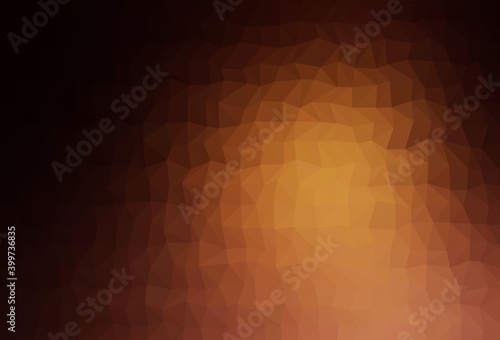 Dark Orange vector polygon abstract backdrop.