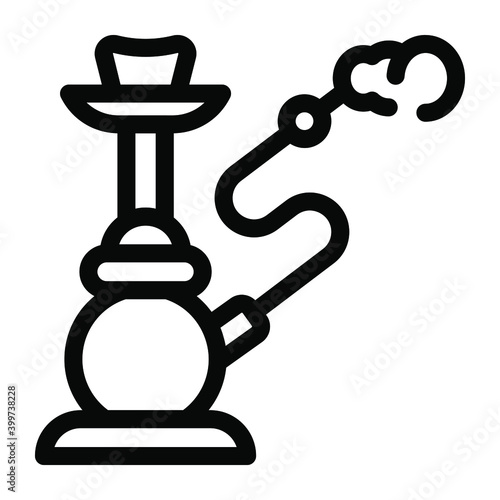 
Heated tobacco hookah, solid icon of shisha 
