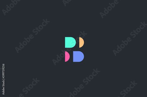 Minimal Modern Abstract Letter B Dark Background Logo Template