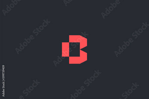 Minimal Modern Abstract Letter B Dark Background Logo Template