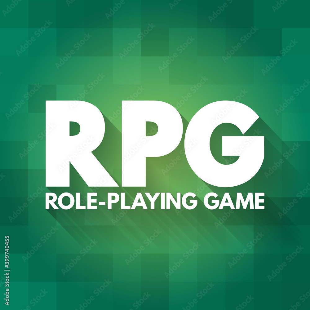 RPG - Role-Playing Game acronym, concept background RPG - Role-Playing Game acronym, concept background