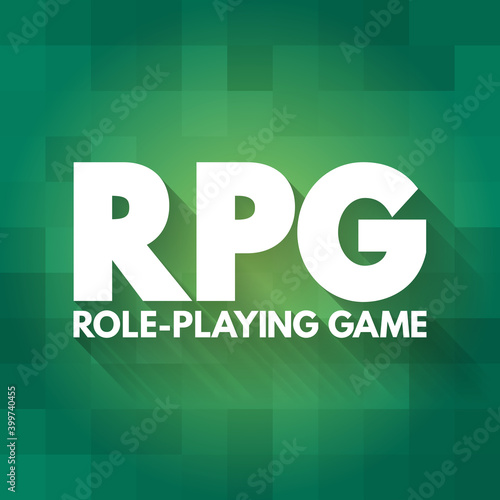 RPG - Role-Playing Game acronym, concept background