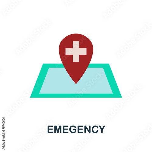 Emegency flat icon. Color simple element from volunteering collection. Creative Emegency icon for web design, templates, infographics and more