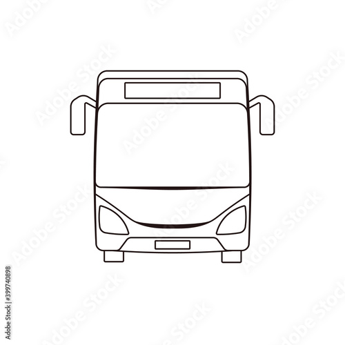 Bus icon. Common mass transit pictogram. Thin line style on white background.