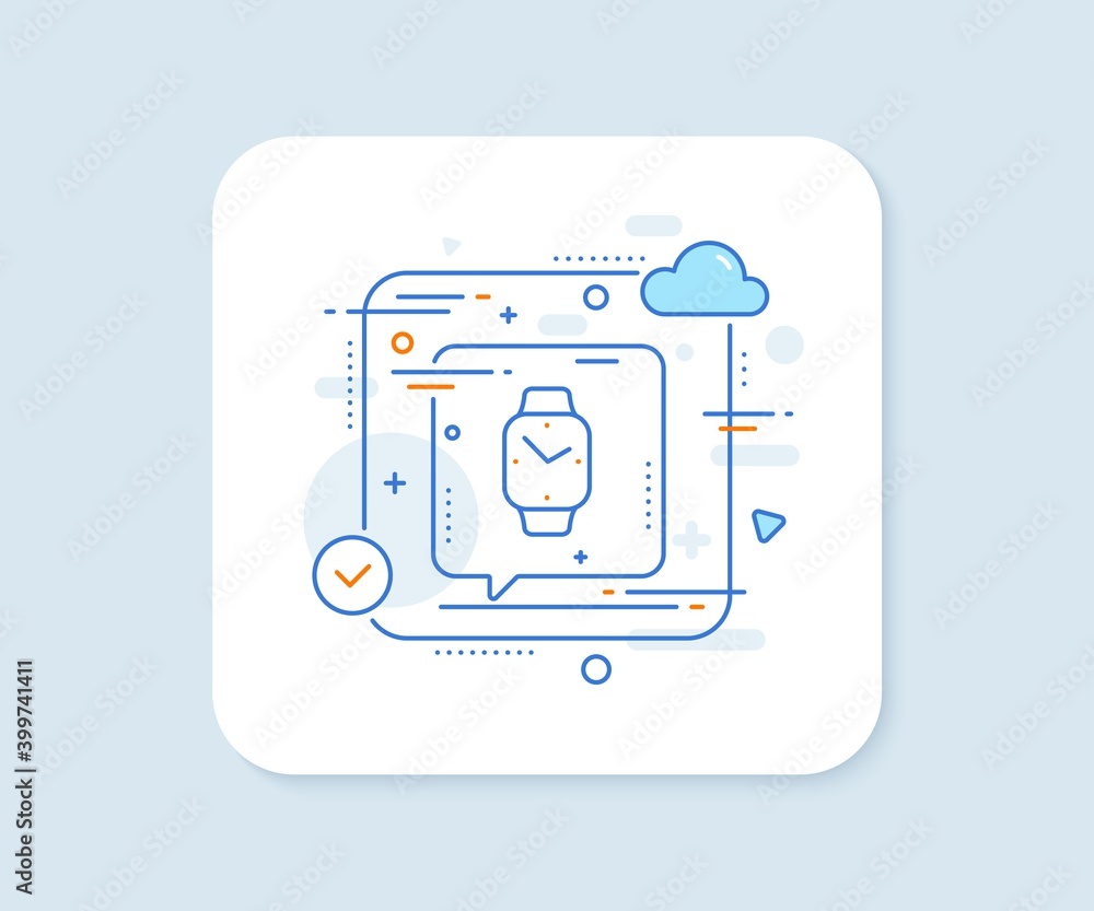 Digital time line icon. Abstract vector button. Clock sign. Smartwatch symbol. Smartwatch line icon. Speech bubble concept. Vector Digital time line icon. Abstract vector button. Clock sign. Smartwatch symbol. Smartwatch line icon. Speech bubble concept. Vector