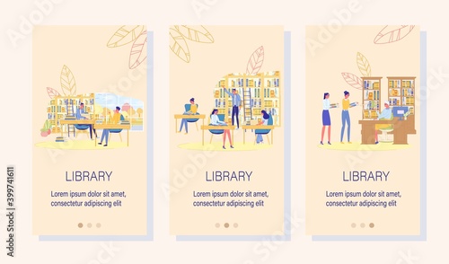 Digital Library E-Book Mobile Onboard Screen Set