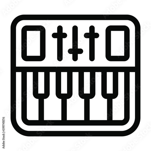 
Music daw interface, glyph icon of mixer 
