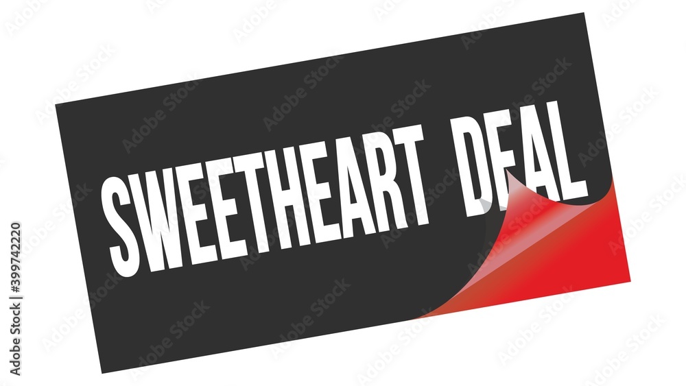 SWEETHEART DEAL text on black red sticker stamp. SWEETHEART DEAL text on black red sticker stamp.
