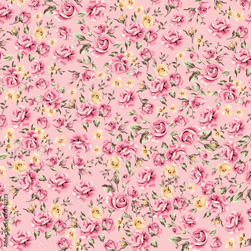 colorful floral backgrounds with rose design and girlish colors
