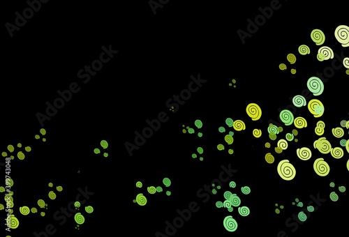 Dark Green, Yellow vector template with bubble shapes.