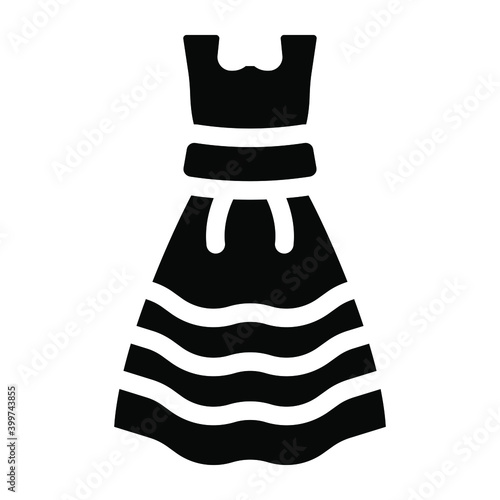 
Party dress, solid icon of frock
