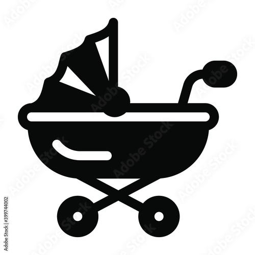 
Baby nap crib, solid icon of baby cradle 
