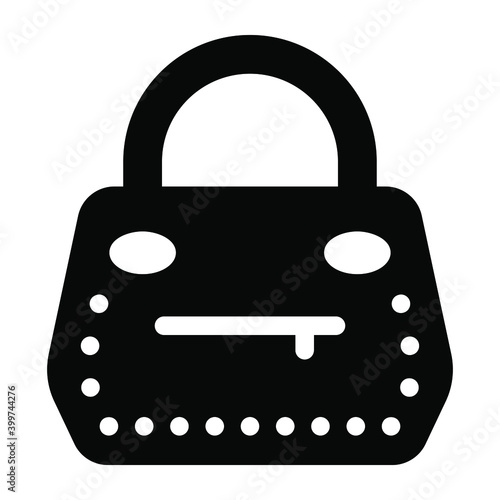 
Handbag, ladies purse icon of glyph style 

