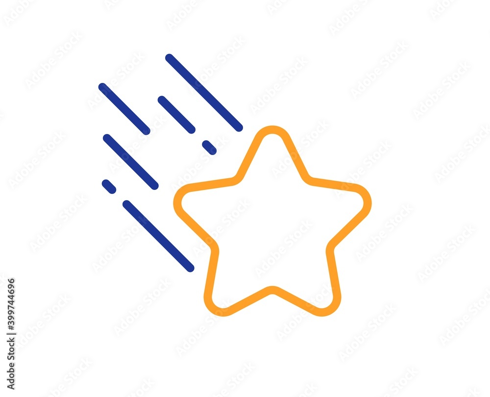 Falling star line icon. Night sign. Firework symbol. Quality design element. Line style falling star icon. Editable stroke. Vector Falling star line icon. Night sign. Firework symbol. Quality design element. Line style falling star icon. Editable stroke. Vector