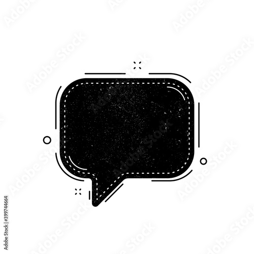 Chat bubble icon. Grunge distress stamp balloon. Contact message sign. Talk, speak symbol. Communication balloon template. Support message or contact icon. Talking, thinking chat bubble. Vector