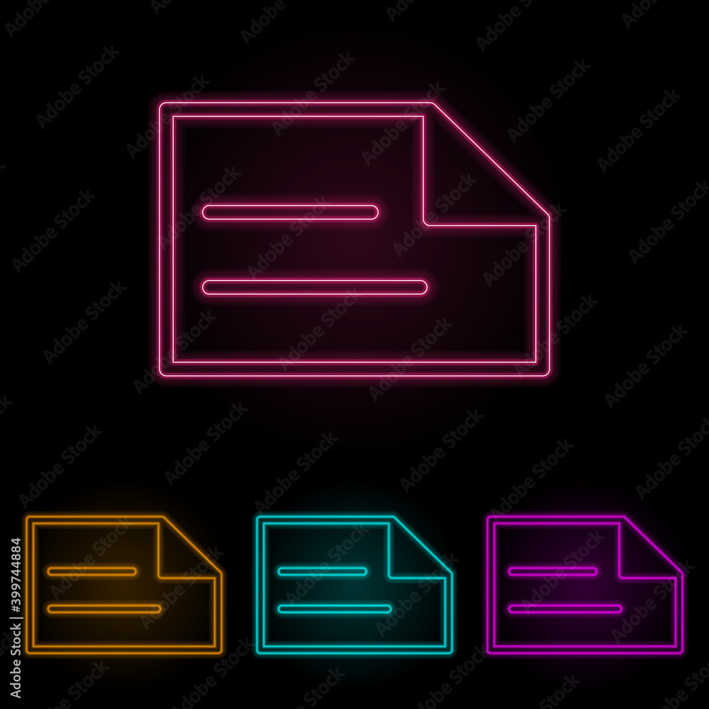 writing on paper color neon set. Simple thin line, outline vector of web icons for ui and ux, website or mobile application writing on paper color neon set. Simple thin line, outline vector of web icons for ui and ux, website or mobile application