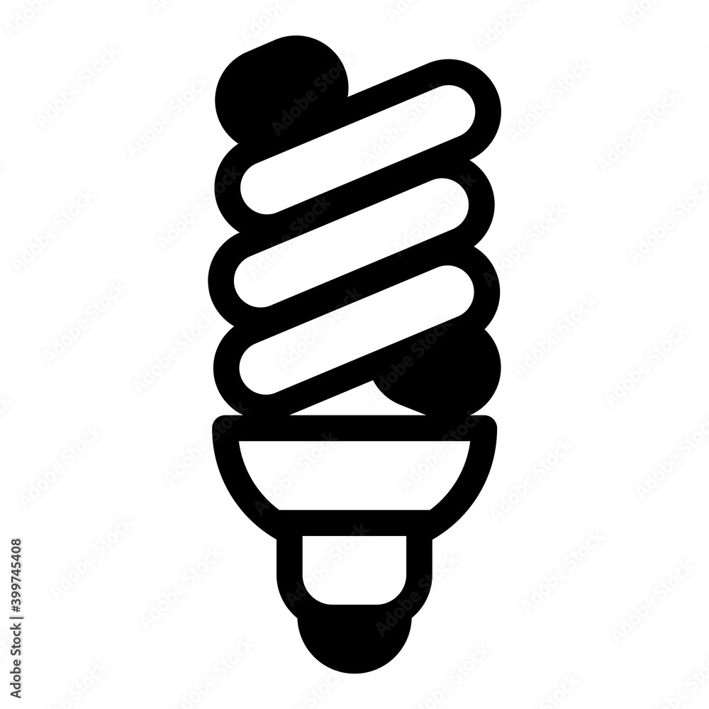 Light Bulb Tungsten Flat Icon Isolated On White Background Light Bulb Tungsten Flat Icon Isolated On White Background