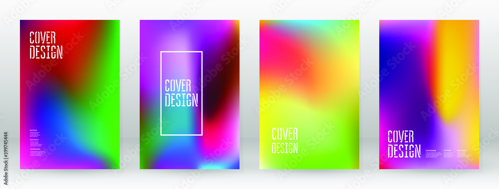 Pastel Soft. Rainbow Gradient Set. Color Background. Pink, Green, Red, Blue, Violet, Yellow Blurred Mesh. Vector Modern Banner. Abstract Bright Wallpaper. Technology Cover. Mobile Template Design.