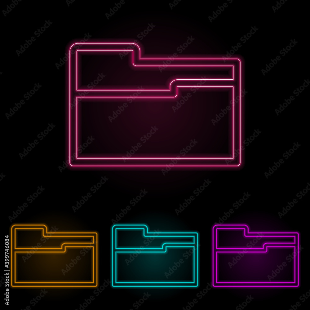 folder color neon set. Simple thin line, outline vector of web icons for ui and ux, website or mobile application folder color neon set. Simple thin line, outline vector of web icons for ui and ux, website or mobile application