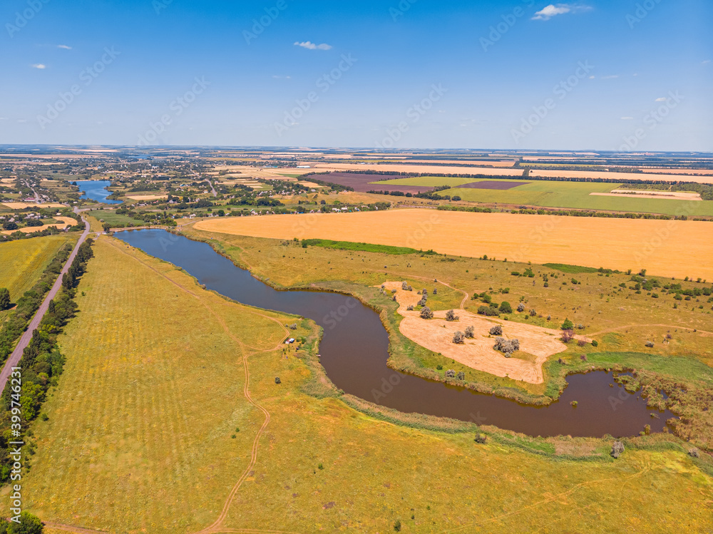 Naklejka premium Beautiful landscape shooting from a height