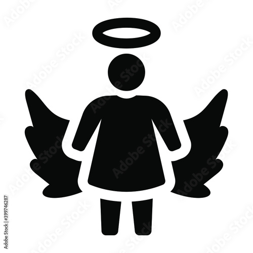 
Supernatural being, solid icon of bless angel 
