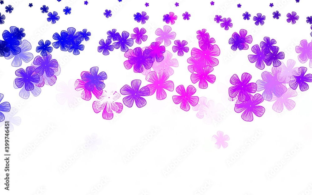 Light Purple, Pink vector abstract design with flowers.