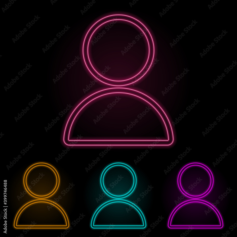human color neon set. Simple thin line, outline vector of web icons for ui and ux, website or mobile application human color neon set. Simple thin line, outline vector of web icons for ui and ux, website or mobile application