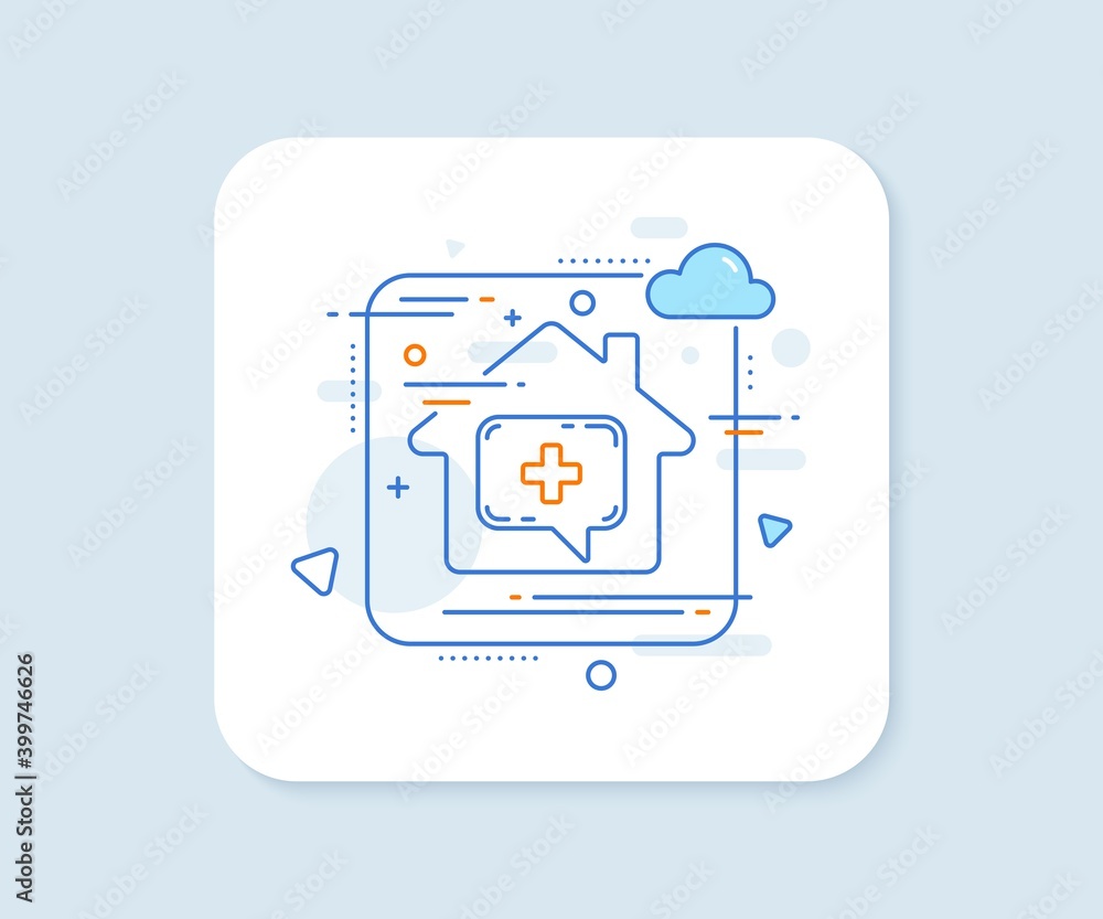 Medicine chat line icon. Abstract vector button. Medical help sign. Medical chat line icon. Home concept badge. Vector Medicine chat line icon. Abstract vector button. Medical help sign. Medical chat line icon. Home concept badge. Vector
