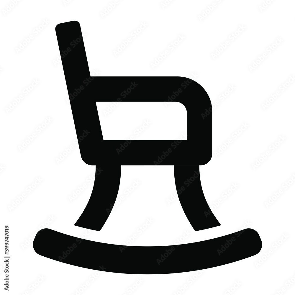 Household baby rocking chair icon, solid style
Household baby rocking chair icon, solid style
