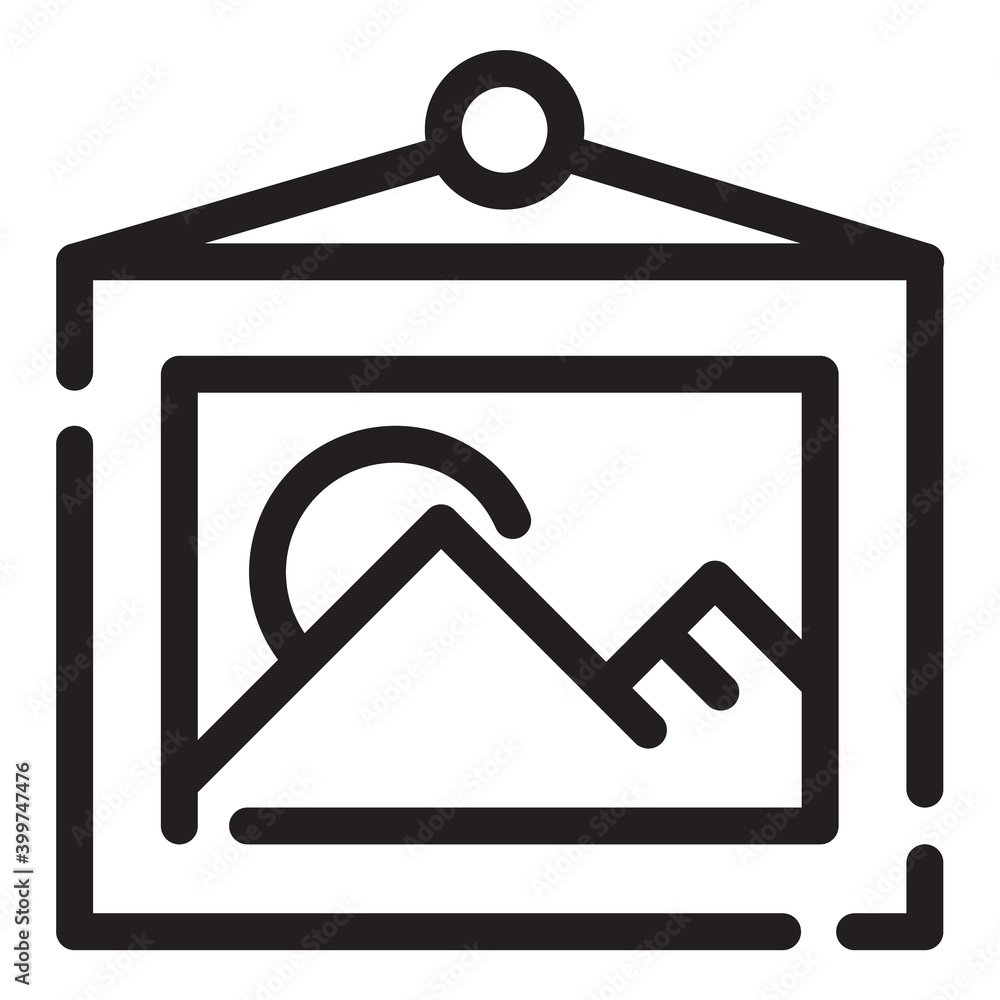 Frame Picture Wall Flat Icon Isolated On White Background Frame Picture Wall Flat Icon Isolated On White Background