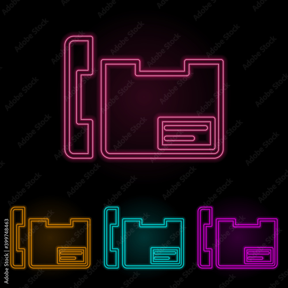 contacts on your phone color neon set. Simple thin line, outline vector of web icons for ui and ux, website or mobile application contacts on your phone color neon set. Simple thin line, outline vector of web icons for ui and ux, website or mobile application