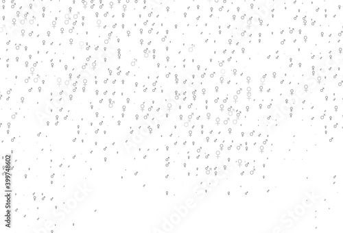 Light silver, gray vector pattern with gender elements.