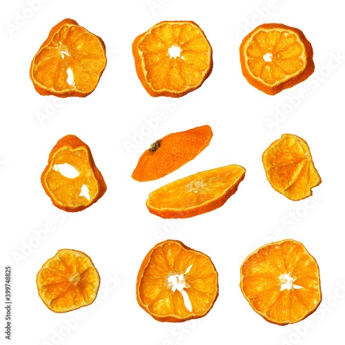 Orange slices isolated on white background