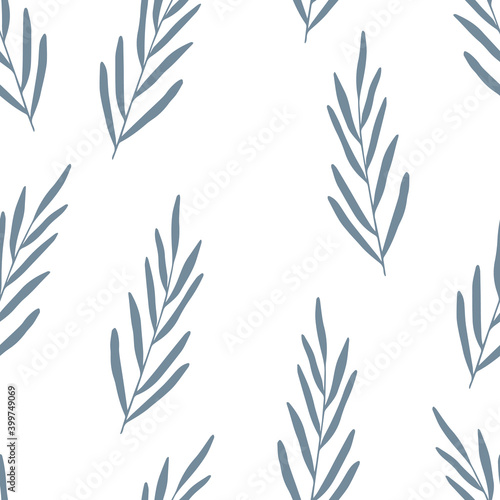 Fototapeta Naklejka Na Ścianę i Meble -  Seamless floral pattern with hand drawn branches. Vector illustration for fabric, scrapbooking, banner, card, poster, textile, wallart, background, stationery design, room decor, home linen.
