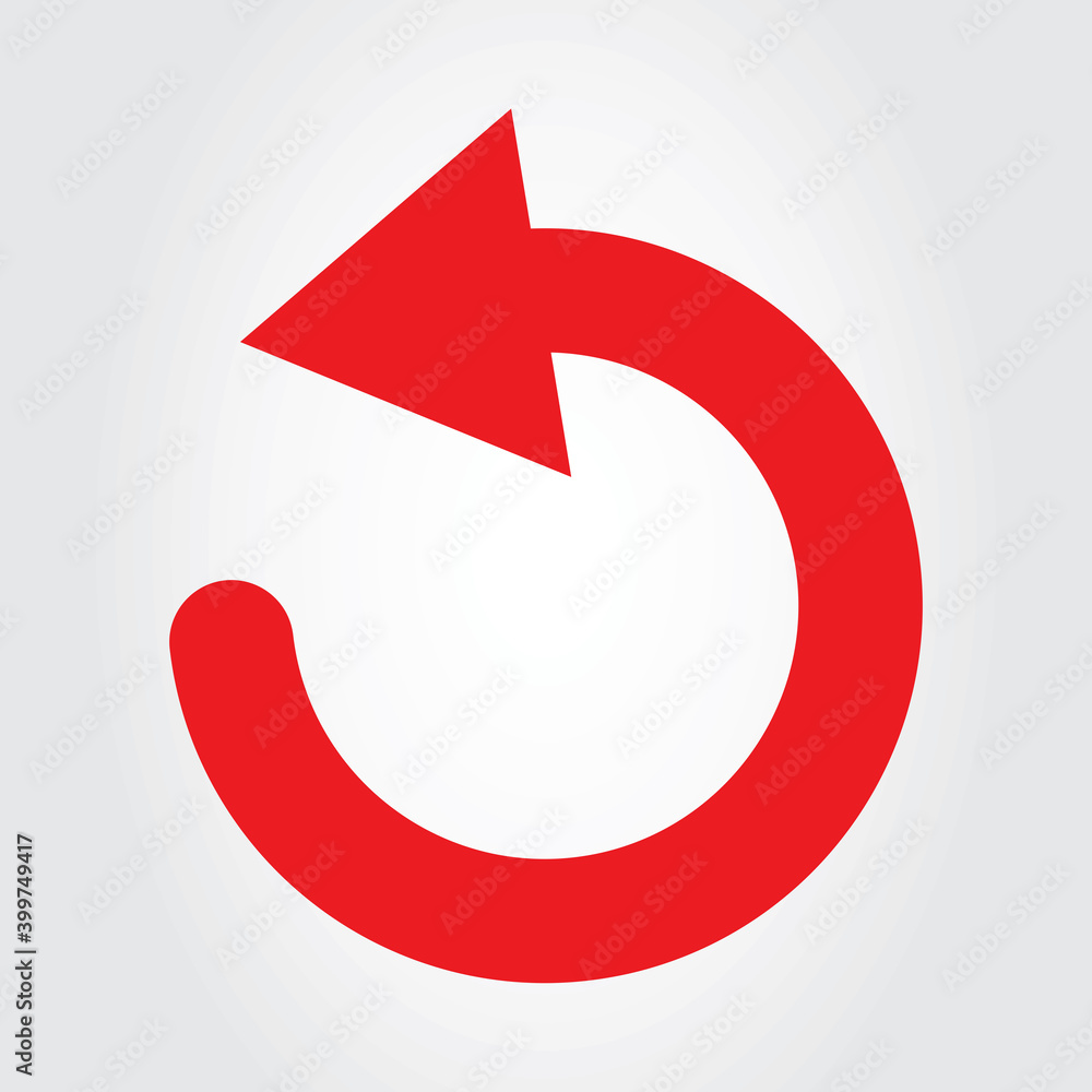 Arrow replay icon isolated on background. Trendy arrow replay icon in flat style for web site. Creative arrow template for app, ui and logo. Replay icon vector Arrow replay icon isolated on background. Trendy arrow replay icon in flat style for web site. Creative arrow template for app, ui and logo. Replay icon vector