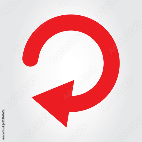 Arrow replay icon isolated on background. Trendy arrow replay icon in flat style for web site. Creative arrow template for app, ui and logo. Replay icon vector